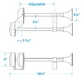 thumbnail image 5 of Seachoice Stainless Steel Dual Trumpet Horn, Vibration-Free Mounting Pad, 20-3/4 In. Long, 12V, 5 of 5