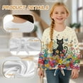 thumbnail image 6 of Xixirimido Black Cat Butterfly Colorful Daisy Printed Girls Long Sleeve Shirts Casual Crew Neck Tunic Tops Basic Tunic Blouses Fashion 3D Graphic Tees, Size 5-6, 6 of 7