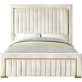 thumbnail image 5 of Meridian Furniture Dolce Solid Wood and Velvet King Bed in Cream, 5 of 5