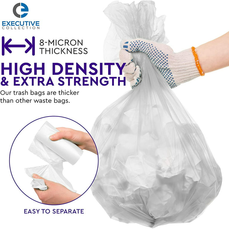 Clear 7-10 Gallon Trash Bags, Bulk Pack - Medium Size Garbage Bin