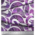 thumbnail image 2 of Soimoi Rayon Fabric Floral & Leopard Animal Skin Printed Fabric 1 Yard 42 Inch Wide, 2 of 3
