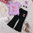 thumbnail image 2 of UngA Kid Girls Clothes 2 Piece Outfit Heart Short Sleeve T-Shirts & Flare Leg Pants Spring Summer for Toddler Girl Cute Set,2-3 Years, 2 of 4