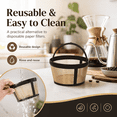thumbnail image 7 of Reusable Stainless Steel Coffee Filter, 4-6 Cup Basket-Style Permanent Metal Mesh Filter for Drip Coffee Makers, Paperless Washable Brewer Insert for Home, Office, RV and Travel, 7 of 7