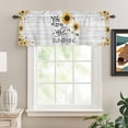 thumbnail image 2 of Sunflowers Rod Pocket Curtain Valance, Farmhosue You Are My Sunshine Wooden Grain Farmhouse Window Valance for Living Room, Bedroom, Kitchen 54"W x 18"L, 2 of 9