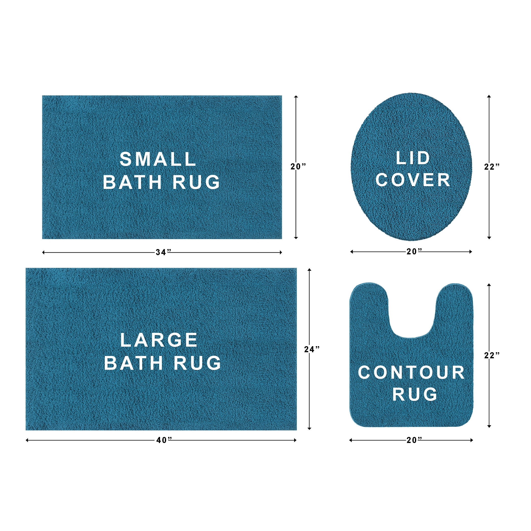 Mainstays Performance Recycled Polyester Bath Rug, Cool Water, 20 in x 34 in
