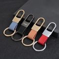 thumbnail image 3 of High-end Ccomtom LOGO Metal Leather Keychain Laser Engrave Car Keyring Men's Women's Personalized Name Number Key Chain Ring Gift, 3 of 6
