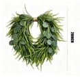 thumbnail image 3 of Corona de helechos artificiales para la puerta principal | Corona de follaje realista | Decoración colgante para pared, ventana o chimenea, 3 of 9