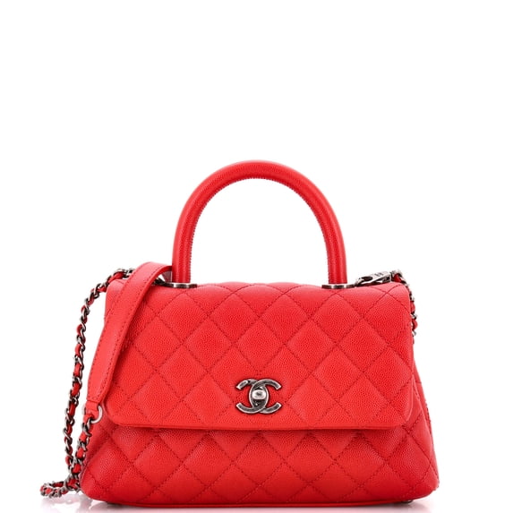 Pre-Owned Coco Top Handle Bag Quilted Caviar Mini By Rebag