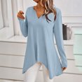 thumbnail image 2 of Fall/Spring Outfits Sweaters Sweatshirt for Women Ladies' Fashion Flared Cuffed Casual Solid Long Sleeve V-Neck Blouse/Shirt Tops, 2 of 6