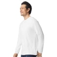 thumbnail image 5 of Gildan Men Softstyle Long Sleeve T-Shirt, White Color Pack of 3, Rib Collar Durable Casual Tee, 3XL, 5 of 5
