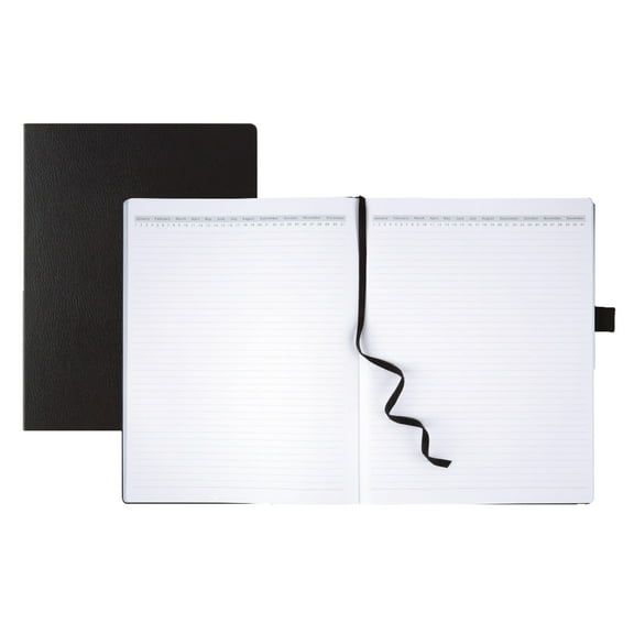 Office Depot® Brand Premium Hardcover Business Journal, 8 1/2" x 11", Narrow Ruled, 192 Pages (96 Sheets), Black