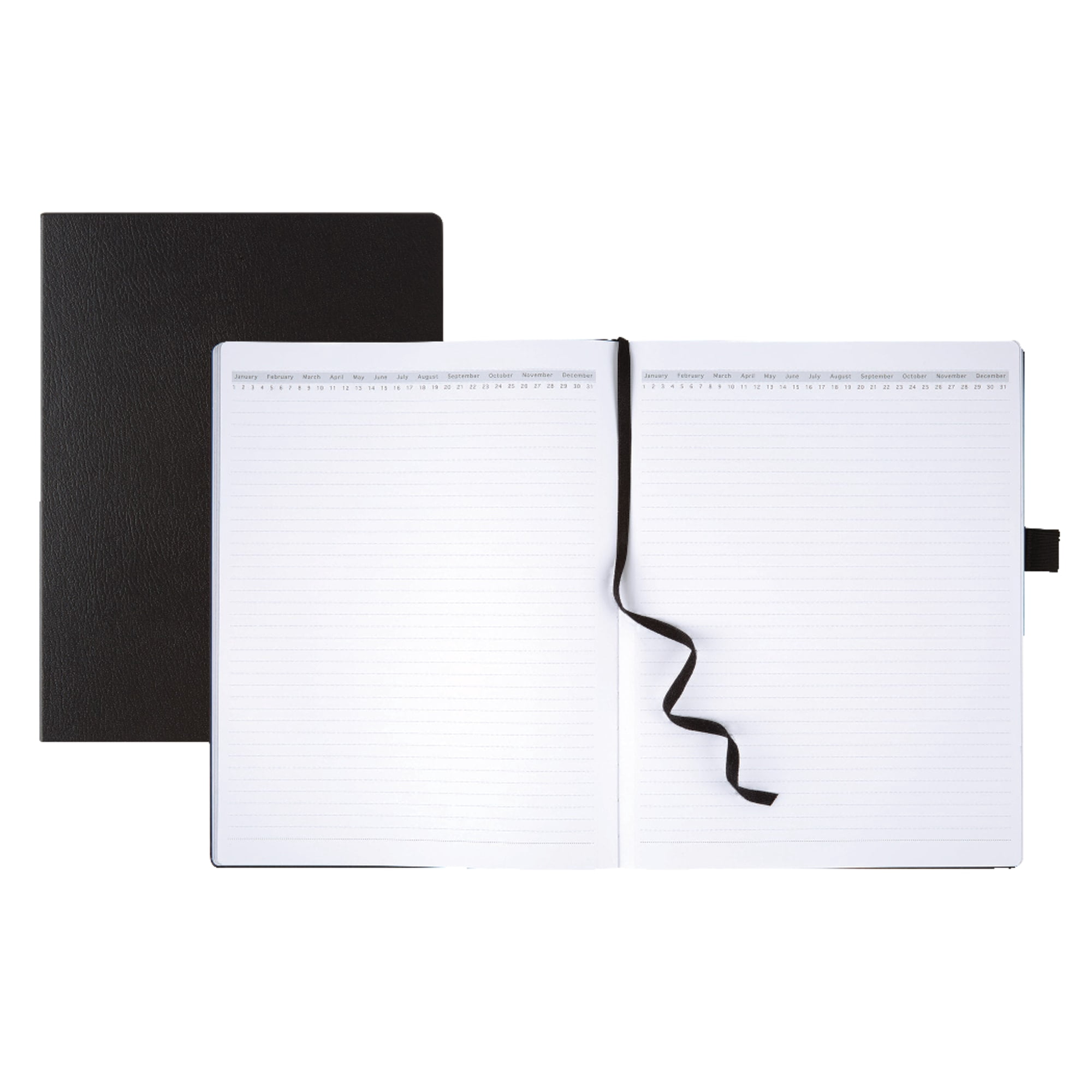 Office Depot® Brand Premium Hardcover Business Journal, 8 1/2" x 11", Narrow Ruled, 192 Pages (96 Sheets), Black
