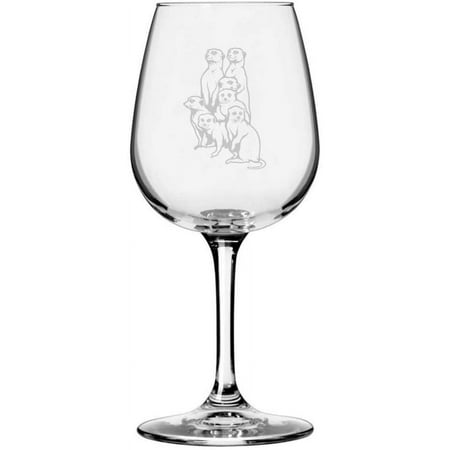 

Meerkat with Family Zoo Animal Themed Etched All Purpose 12.75oz Libbey Wine Glass