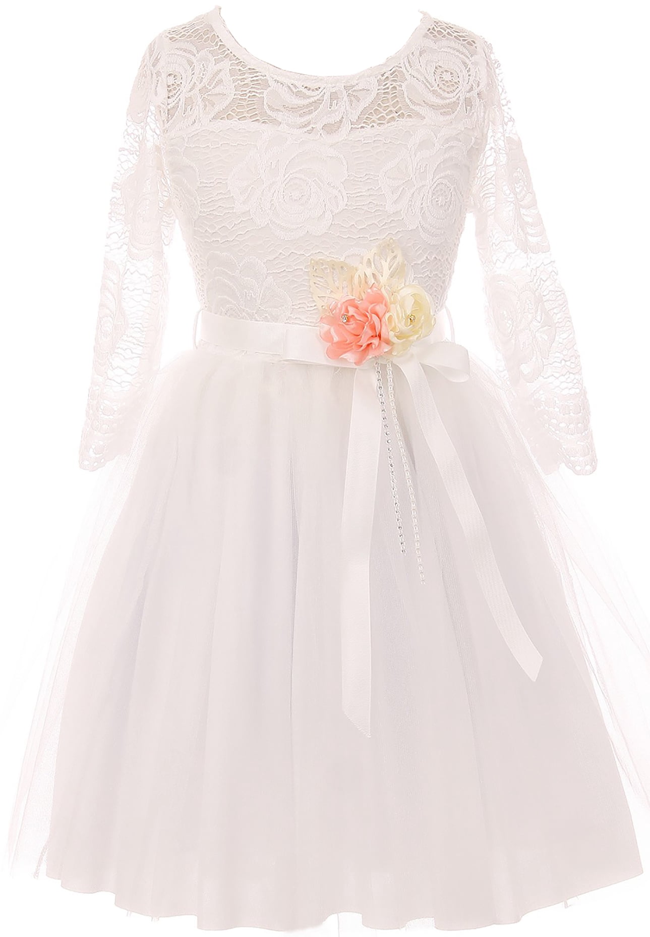 floral lace flower girl dress