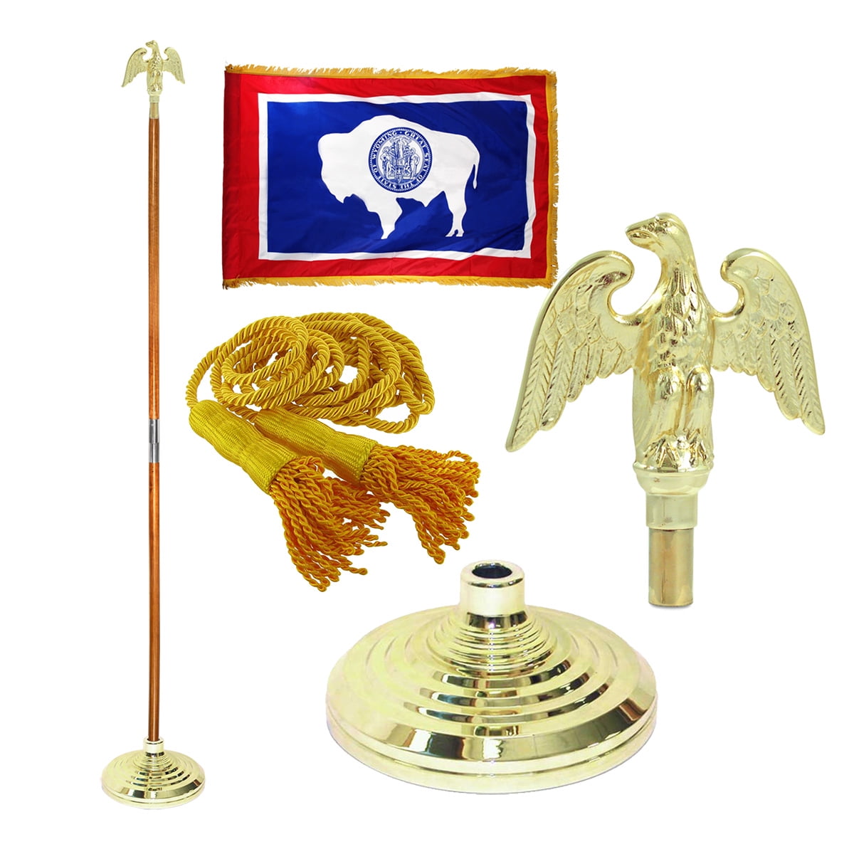 Details about   Connecticut Indoor Flag & Pole Set w/ 3x5' Indoor Flag 8' Pole & All Hardware 