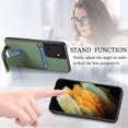 thumbnail image 4 of Allytech Card Holder Back Cover Case for Samsung Galaxy S21 Ultra, PU Leather TPU Hybrid Kickstand Anti-Scratch Shockproof Slim Vintage Phone Case for Galaxy S21 Ultra, Green, 4 of 8