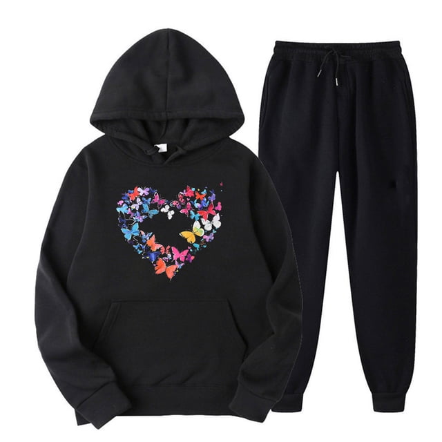 Ensemble de Vêtements de Sport Imprimés pour Femmes, Pantalon à Capuche, Manches Longues