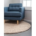 thumbnail image 6 of Unique Loom Solid Shag Collection Area Rug (7' 10" Round Taupe), 6 of 7