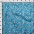 thumbnail image 4 of oneOone Cotton Cambric Medium Blue Fabric Tropical Leaf With Dot Dress Material Fabric Print Fabric By The Yard 42 Inch Wide, 4 of 4