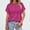 Hot Pink, variant on YODETEY Women’s Crewneck T-Shirt with Shorts Sleeve, Soft Cotton-Blend Everyday Shirts Tops Blouses , Women's Plus Hot Pink,Size S