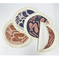 thumbnail image 5 of Fennco Styles Art Design Abstract Print Fringe Cotton Placemats 13" Round, Set of 4 - Cream & Navy Woven Table Mats for Home Décor, Dining Table, Banquets and Special Events, 5 of 7