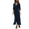 thumbnail image 2 of DPTALR Robe d'Été Décontractée pour Femmes, Robe Ample à Manches Longues et Col en V, 2 of 7