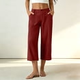 thumbnail image 7 of Luvrsol Capris for Women High Rise Wide Leg Capri Pants Loose Straight Leg Summer Casual S-2XL, 7 of 7