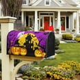 thumbnail image 6 of Halloween Pumpkin Ghost Bat Mailbox Covers Standard Size Halloween Scary Night Moon Owl Castle Purple Magnetic Mailbox Covers Wrap Post Letter Box Cover for Garden Yard Decor 18x21 in, 6 of 6