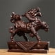 thumbnail image 1 of Ebony wood carved Qilin ornament, solid wood male and female fire Qilin, home decoration for wealth and good feng shui in the living room., 1 of 4
