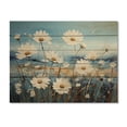 thumbnail image 3 of Designart "Mums landscape Pointillism Dot II" Floral Print on Natural Pine Wood, 3 of 5