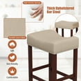 thumbnail image 6 of Gymax Saddle Counter Height Bar Stools with Wooden Legs, Beige/Brown (Set of 4), 6 of 8