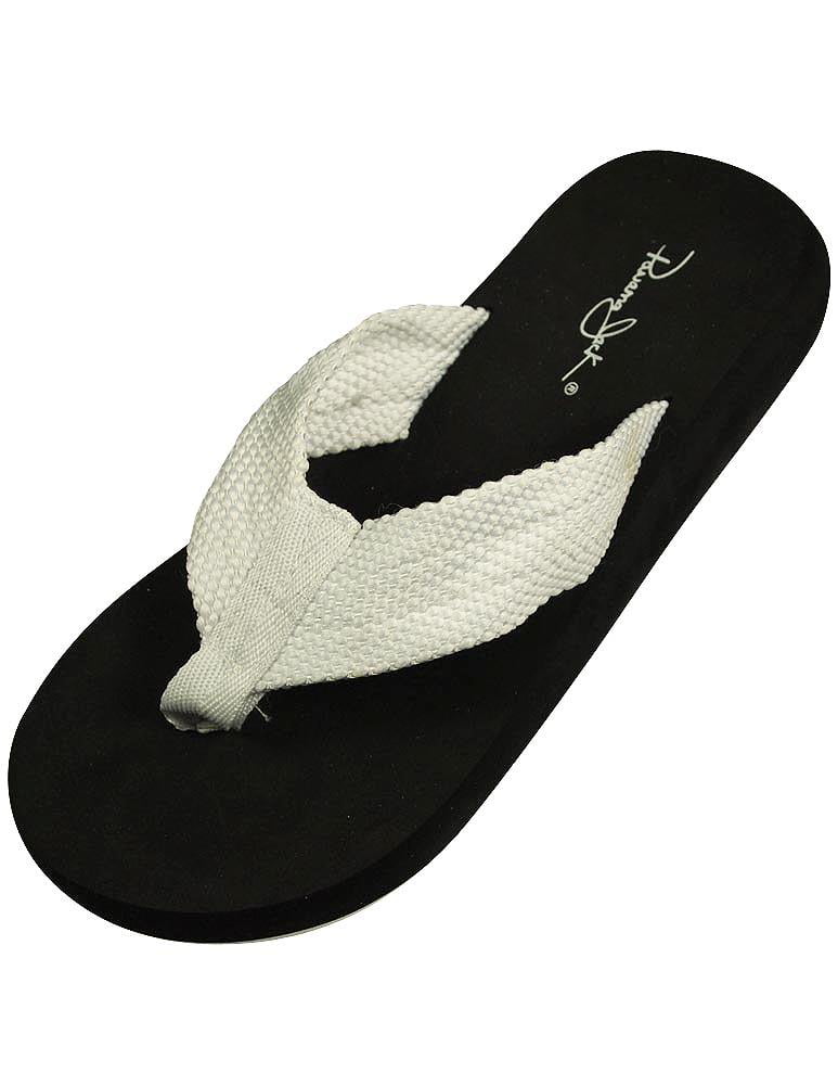 Panama Jack - Ladies Flip Flop Sandal White/Black / Large - Walmart.com