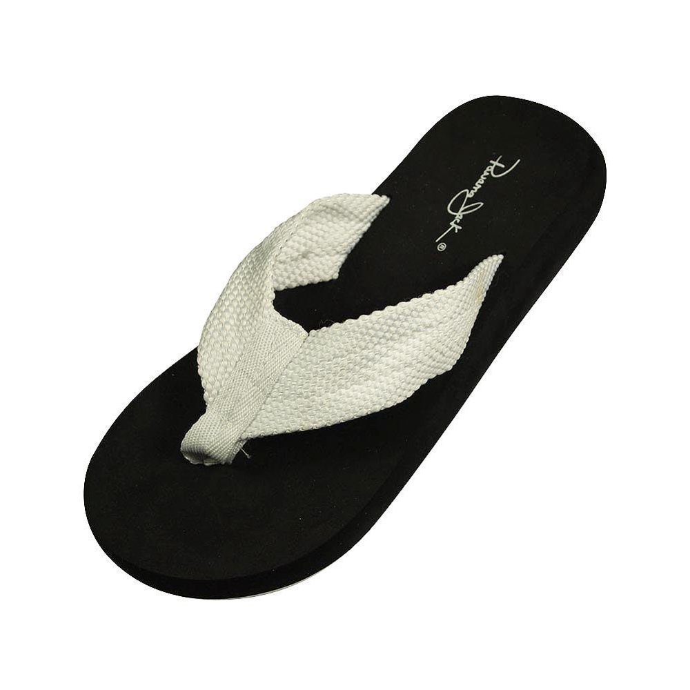 Panama Jack Panama Jack Ladies Flip Flop Sandal White/Black / Large