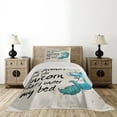 thumbnail image 3 of Ambesonne Unicorn Quilted Coverlet 2 Pcs, Dreamer Pony, Twin Size, Cream Blue Black, 3 of 4