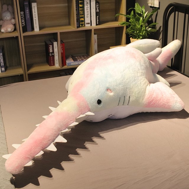55/95/140CM Kawaii Stuffed Big Teeth Shark Doll Soft Simulation Cute Megalodon Plush Toys Kids Children Animal Pillow GiftsColorful140cm Deng Xun unisex