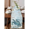 thumbnail image 4 of nqOlkjepod Teal Turtle Coastal Table Runner 36 Inches Long Farmhouse Dress Scarves, Summer Beach Nautical Starfish Dining Tablerunner for Coffee Table/Kitchen Island/Party Décor, Small 13" x 36", 4 of 8
