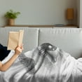 thumbnail image 3 of Eye Soft Flannel Fleece Throw Blanket, Pencil Drawing Artwork of a Staring Female Lashes and Curvy Eyebrow, Cozy Plush for Indoor and Outdoor Use, 50" x 60", Grey White, by Ambesonne, 3 of 5