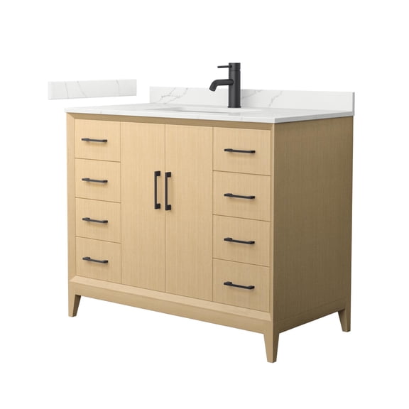 Wyndham Collection Wch7575-42S-Qtz-Unsmxx Janna 42" Free Standing Single Basin Vanity Set