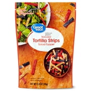 Great Value Tri-Color Tortilla Strips Salad Topping, 3.5 oz Resealable Bag
