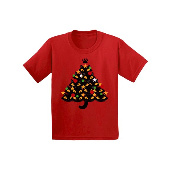 Awkward Styles Xmas T-Shirt for Girls Boys Cats Christmas Tree Kids T Shirts