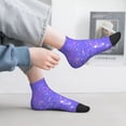 thumbnail image 2 of Pofeuu Purple Glitter Print 30cm Socks, Adult Running Hiking Socks for Youth and Adult, 2 of 7
