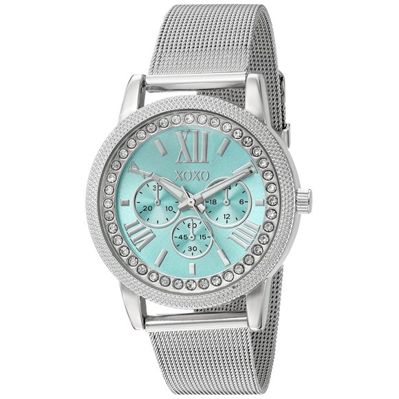 Reloj XOXO Accutime para mujer Caja plateada analógica