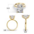 thumbnail image 4 of Classic Hidden Halo Lab Grown Diamond Engagement Ring in 14K Yellow Gold (5 CT Radiant Center) Ring Size : 7.5, 4 of 5