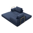 thumbnail image 4 of Convertible Sofa Bed, Folding Floor Couch Corduroy Fold Out Couch Bed Futon Sleeper Mattress with Pillows, Boneless Sofa for Living Room Bedroom (Blue), 4 of 11