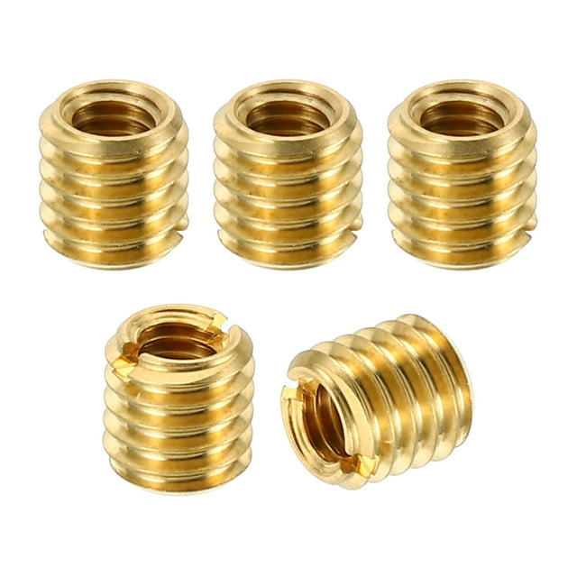 Unique Bargains Laiton Fileté Réparation Insert Écrou, 5 Pcs M6x1 à M4x0.7 Manchon Filetage Réducteur Vis Réducteur 6mm