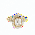 thumbnail image 2 of 2.50 TCW Emerald Cut Halo Engagement Ring 10K Yellow Gold, 2 of 5