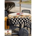 thumbnail image 5 of Outdoor Tablecloth with Umbrella Hole for Patio/Picnic/Party/Camping, Sunflowers Rooster Waterproof Table Cloth Square Cover Washable, Farmhouse Vintage Beige Burlap Plaid (60"x 60"), 5 of 8