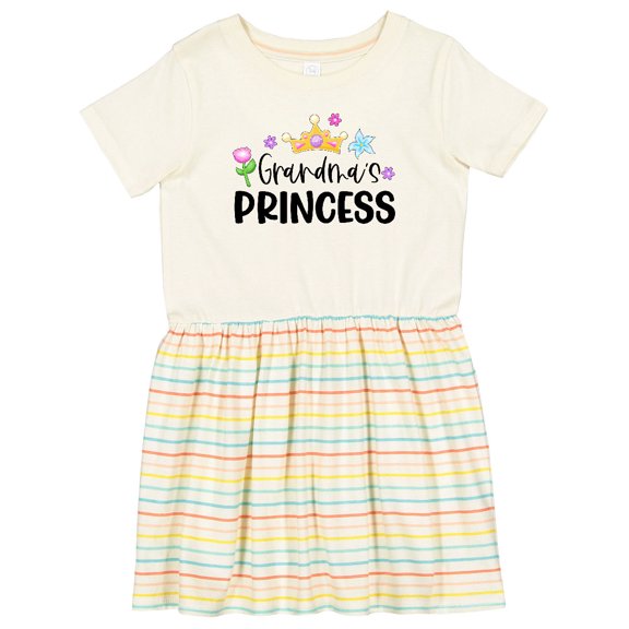Inktastic Grandma's Princess Crown and Flowers Girls Toddler Dress