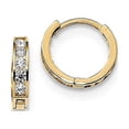 thumbnail image 3 of 14K Yellow Gold Madi K Round/Square CZ Reversible Hinged Hoop Earrings, 3 of 5