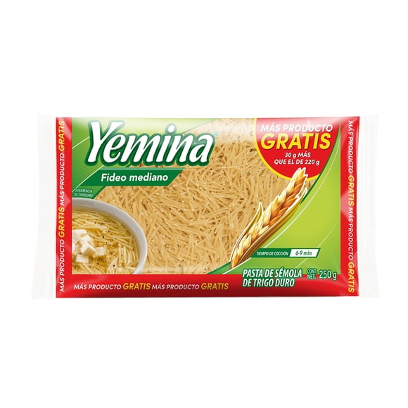 Sopa de pasta Yemina fideo mediano 250 g